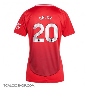Manchester United Diogo Dalot #20 Prima Maglia Femmina 2024-25 Manica Corta